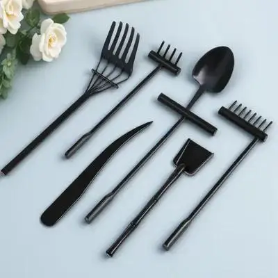 Juego de 6 mini rastrillos de jardín, kit de rastrillos zen para mesa de arena, decoración de escritorio para el hogar/oficina, herramienta de rastrillo para jardín zen, pequeños rastrillos ornamentales.
