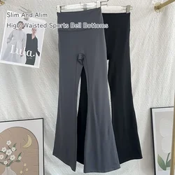 Yoga Sports Bell-bottoms Women High Waist Warm Pants No Awkward Line Show Height Slimming Running Street Wear Tracksuit Pants