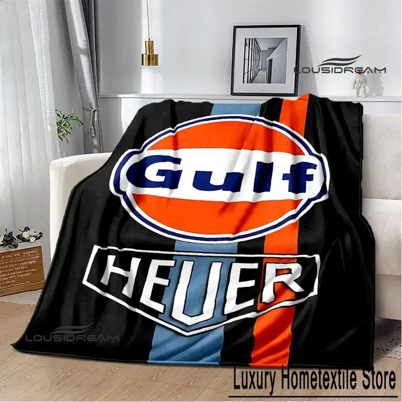 GULF Motorcycle LOGO Printing blanket cute Soft and comfortable blankets Warm Flange birthday gift