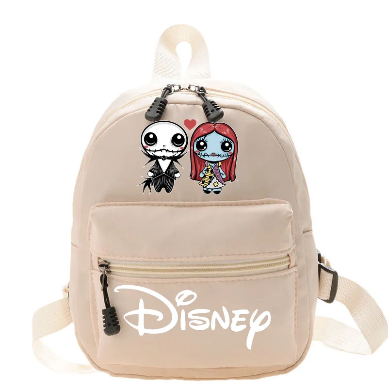 MINI mochila de Disney The Nightmare Before Christmas Jack Sally para mujer, nuevas y versátiles bolsas divertidas para adolescentes, mochila con diseño de chica guay