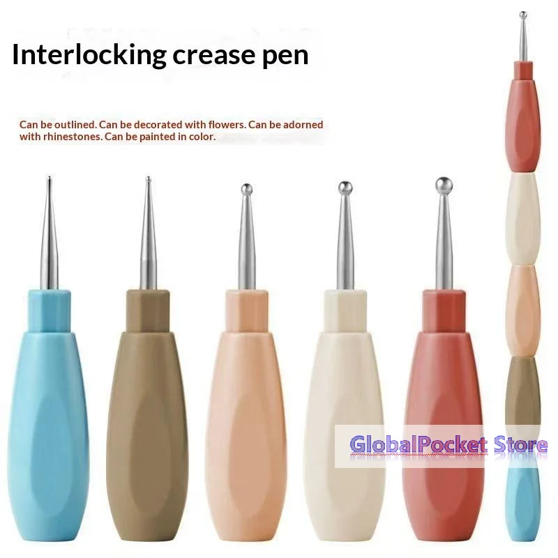 5Pcs Multicolor Handle Liner Drawing Flower Dotting Rhinestone Picking DIY Manicure Tools Interlockable Nail Art Dotting Pen