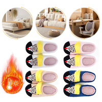 Plush Trump Wig Slippers Closed Toe Slippers Creative Warm Slip-on House Shoes Funny Thermal Slippers for Outdoor Indoor Bedroom