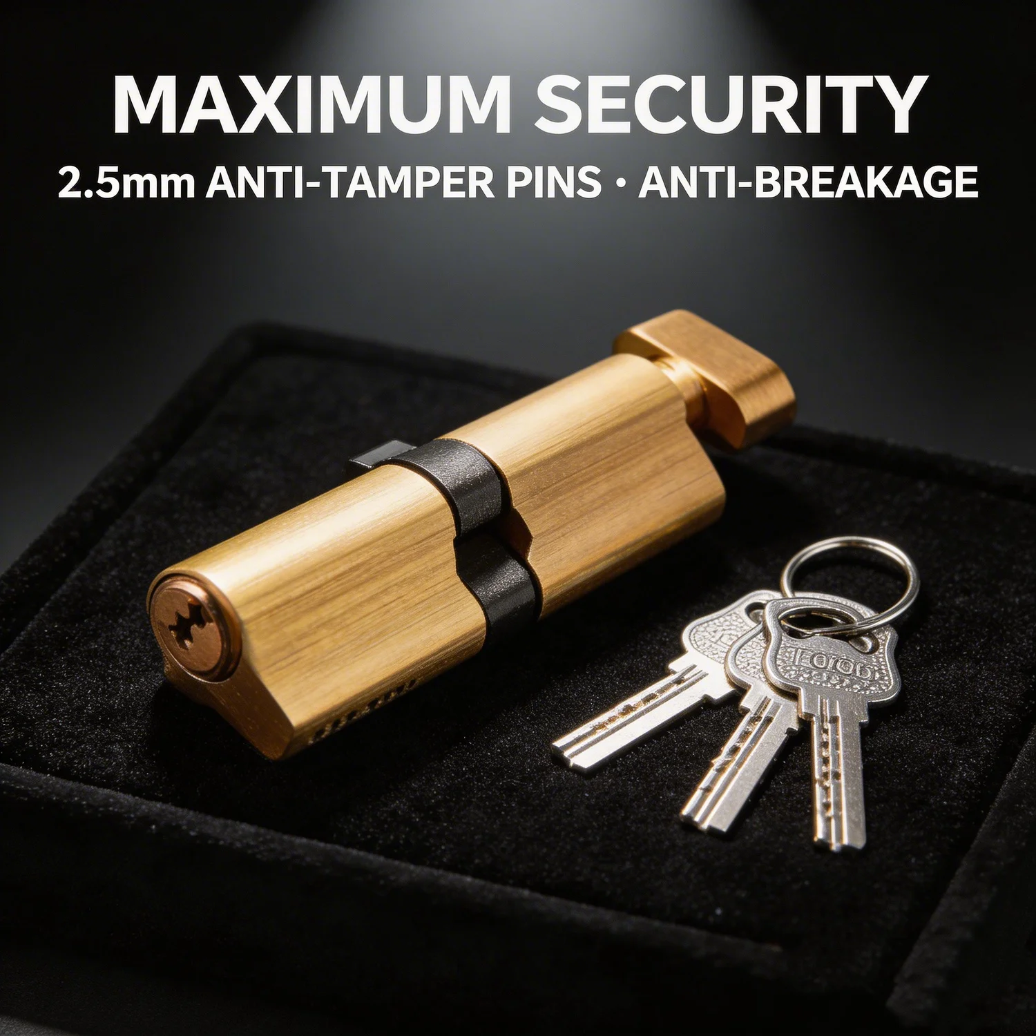 

Aluminum Thumb Turn Door Lock Cylinder UPVC Anti-Pick with 3 Keys 35/35