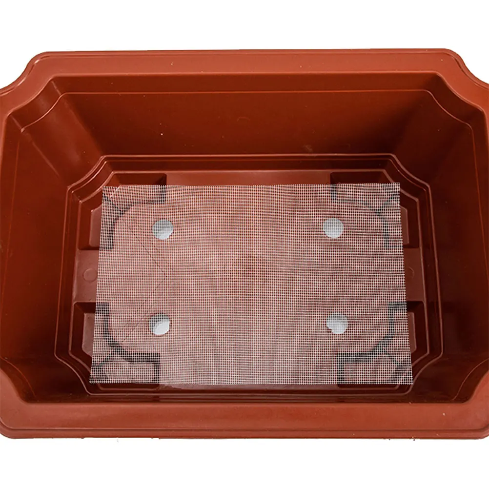 

30 Pcs Flower Pot Hole Mesh Pad Drainage Bonsai Pads Mats White Bottom Net Grid
