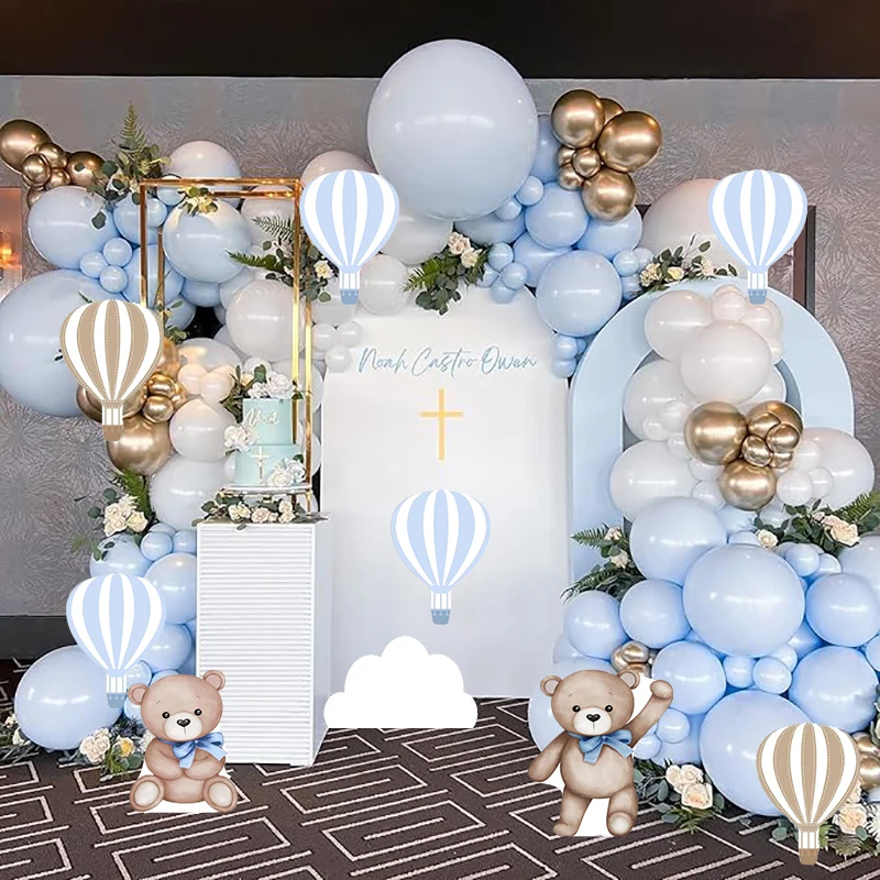 12/18inch Hot Air Balloon Bear KT Board White Cloud Cutout Party DIY Backdrop Baby Shower Birthday Party Wedding Decor Cardboard