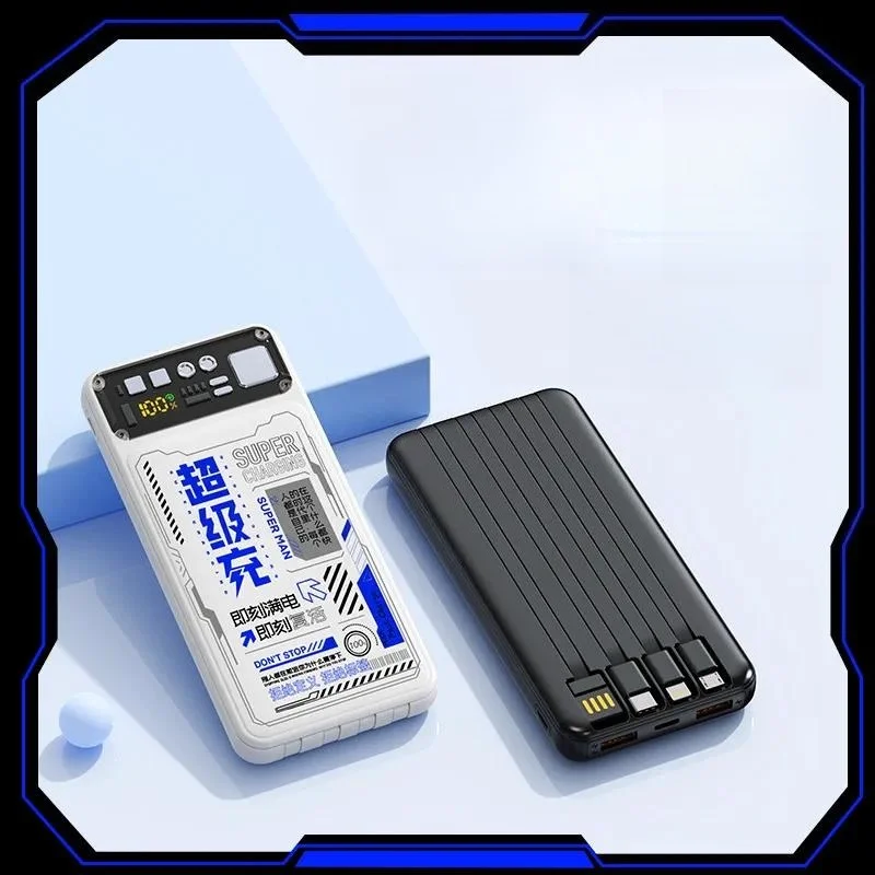 New Transparent Mecha Power Bank Fast Charging 20000mAh Large Capacity Small Portable Mobile Power for Wholesale