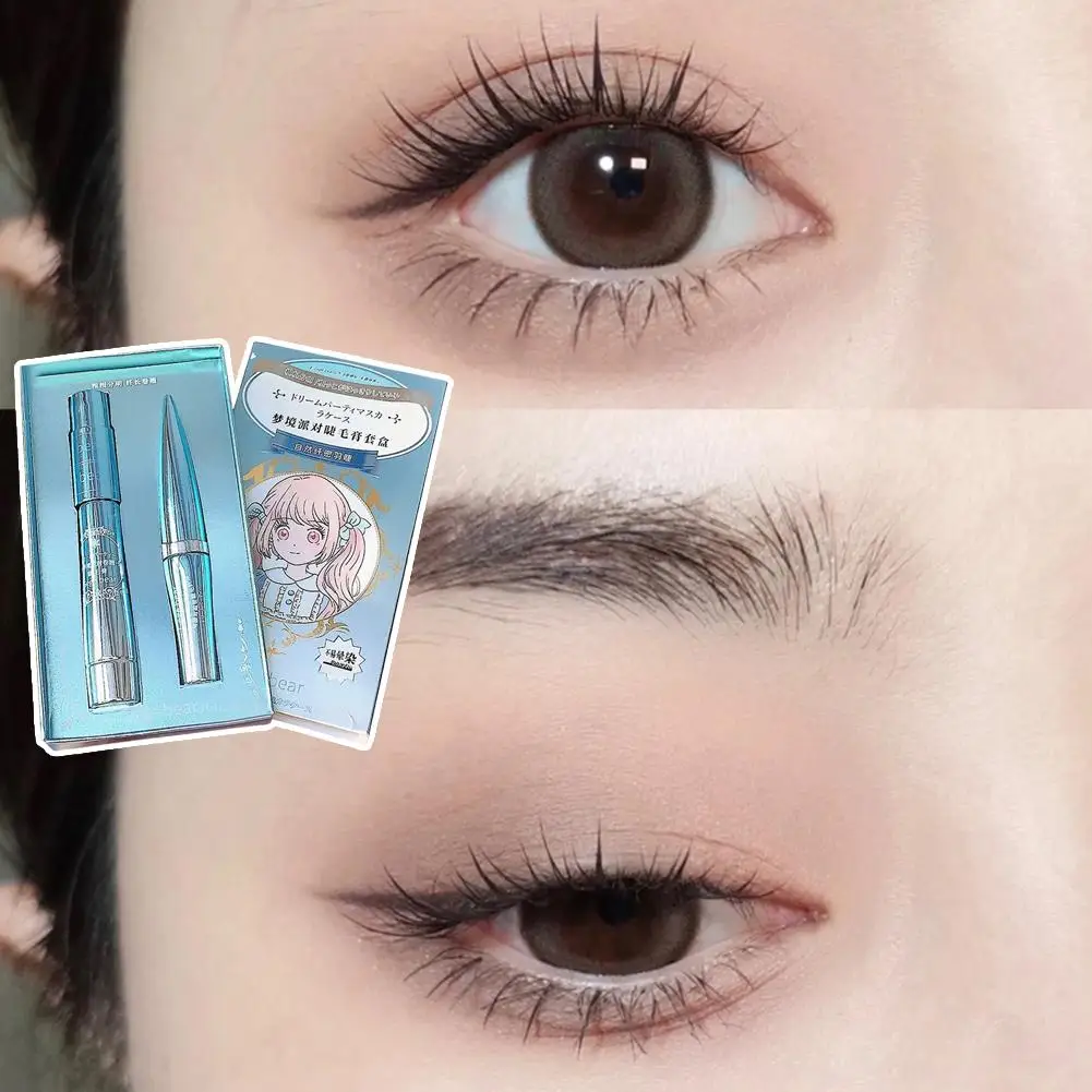 Mascara nero impermeabile Pennello in fibra di seta a lunga durata Estensione ciglia Allungamento Curling Mascara Cosmetici per trucco ciglia