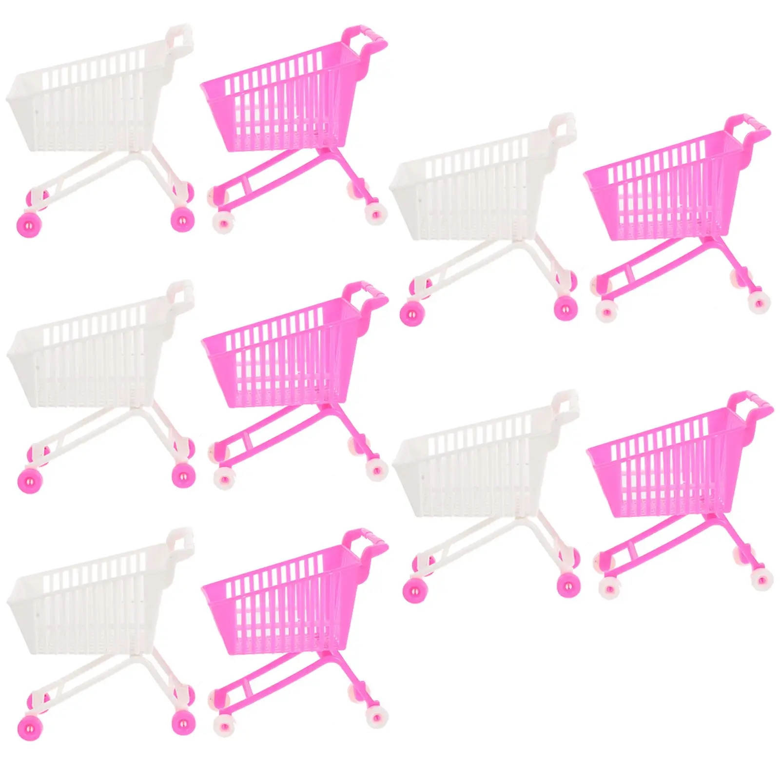 

10PCS Mini Cart Pretend Play Toy Kids Trolley Kids Trolley Toy Model Role Play Simulation Storage Baby Gift