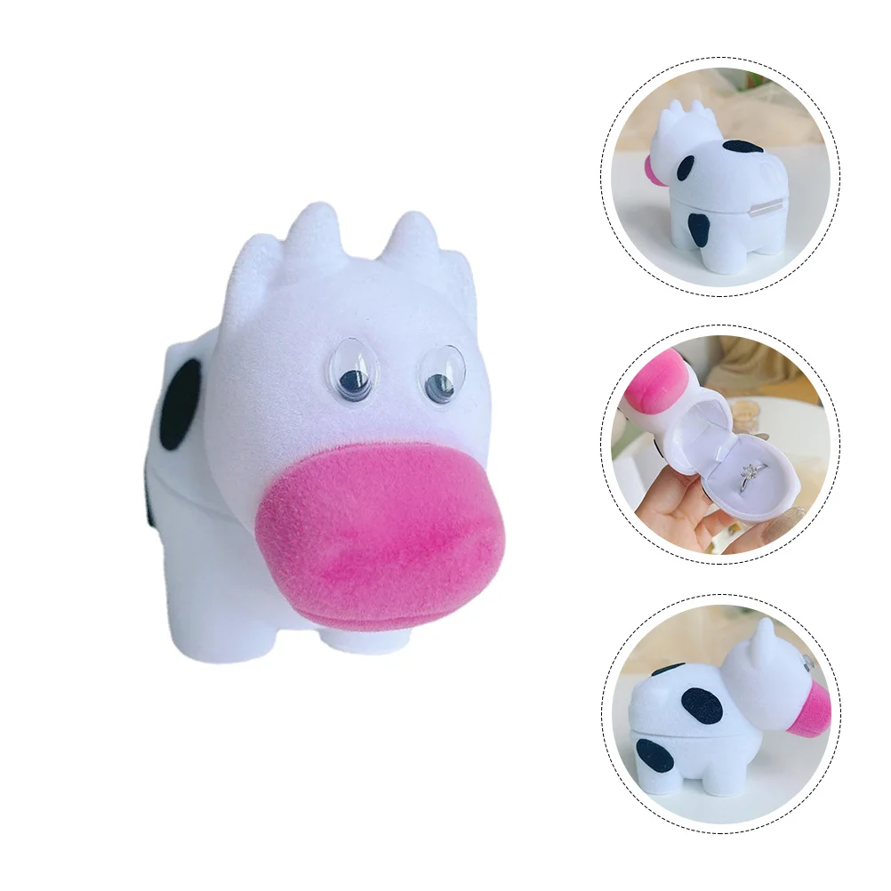 

1pc Cartoon Ring Packing Box Jewelry Storage Case Creative Finger Ring Holder Dustproof Necklace Box Gift For Valentine'S Day
