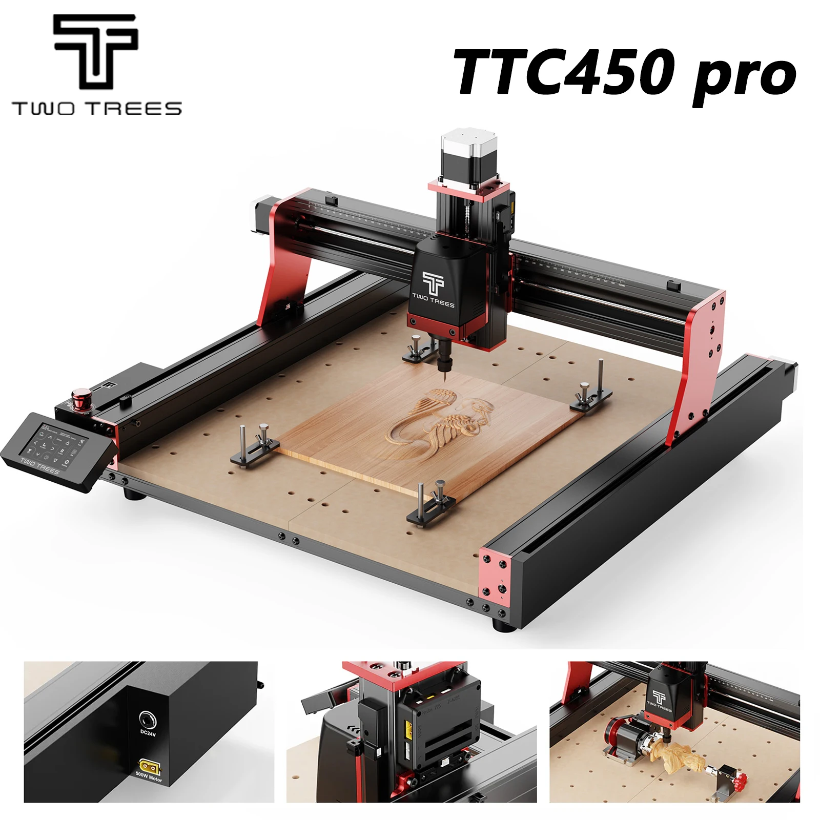 TWOTREES TTC450 PRO C N C Router Machine 4 axis for wood acrylic 95% Assembled XYZ Limit Switch Upgrade engraving Cutting