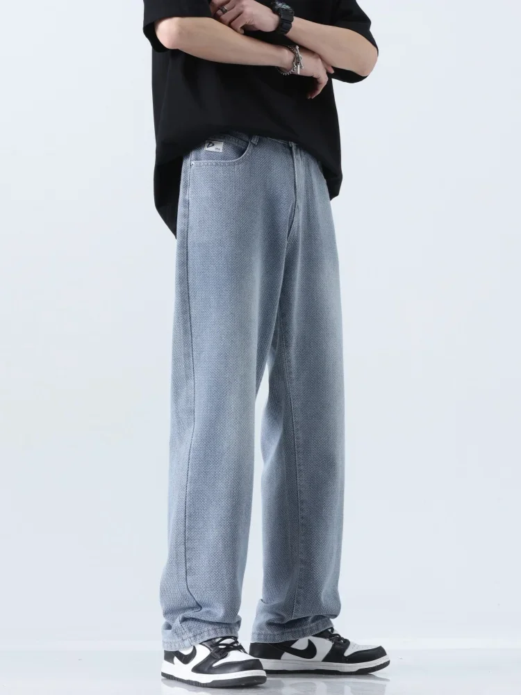 

Pop Sky Texture Design Starry Fabric Men's Jeans New High Quality Baggy Straight Denim Pants High Street Streetwear Trousers Mal