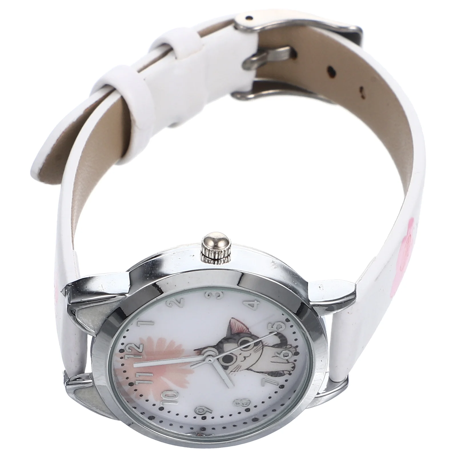 1 unidad de relojes de cuarzo con gatito de dibujos animados adorables, reloj de pulsera a la moda para niñas, reloj de pulsera de cuarzo con diseño de gatito