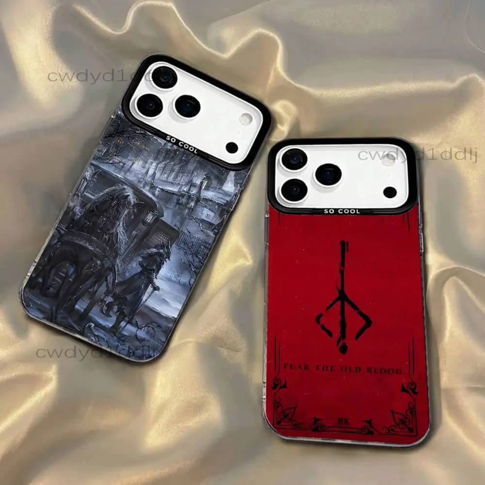 

B-Bloodborne Yharnam Game Phone Case For iPhone 17,16,15,14,13,12,X,8,Pro,Max,Plus,SE4,Air,Mini HD Black IMD Matte