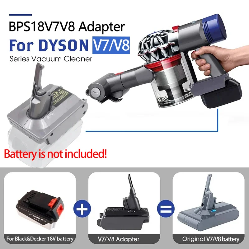 Li-ion Battery Adapter Converter For Makita for Milwaukee For Dewalt for Bosch For Black Decker 18V Battery For Dyson V7 Cleaner - view 6