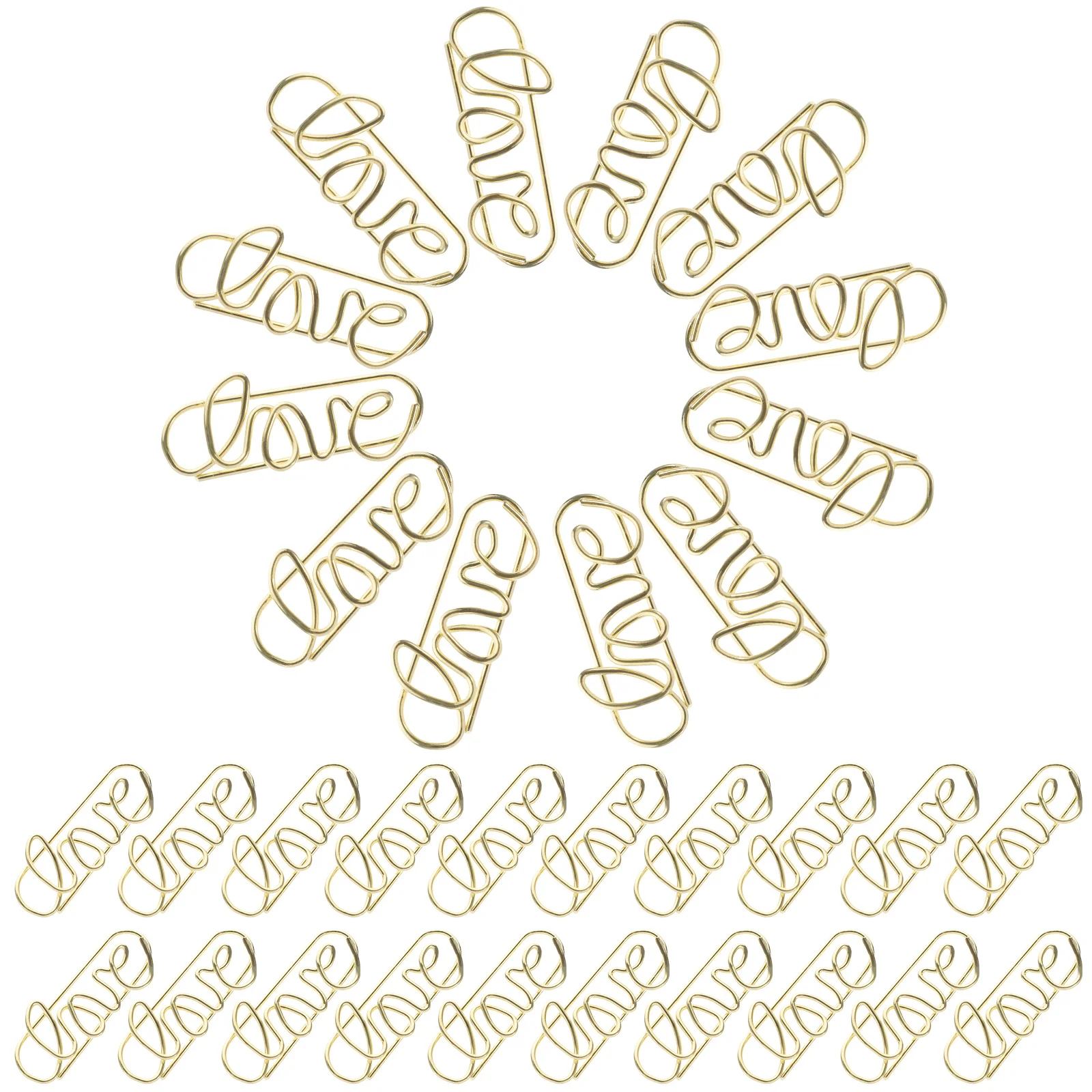 50 Pcs Lovepaperclip Office Decor Document Fixing Clips Small Ornaments Paperclips