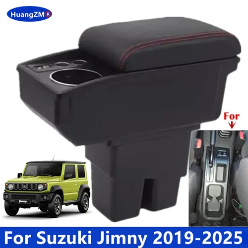 Jimny-caja de almacenamiento con reposabrazos, portavasos para Suzuki Jimny JB74 JB64 JC74 2019-2025, accesorios de coche de reacondicionamiento de 3 puertas y 5 puertas