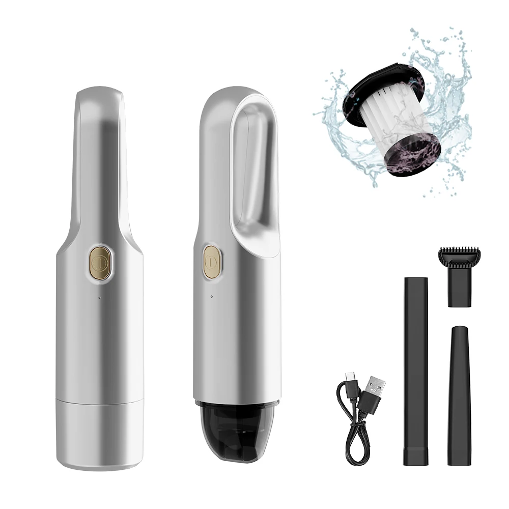 

STLF CJM Portable Mini Cordless Handheld Vacuum Cleaners Rechargeable Strong-Suction Home Car Vacuums ABS Light Weight Desktop W