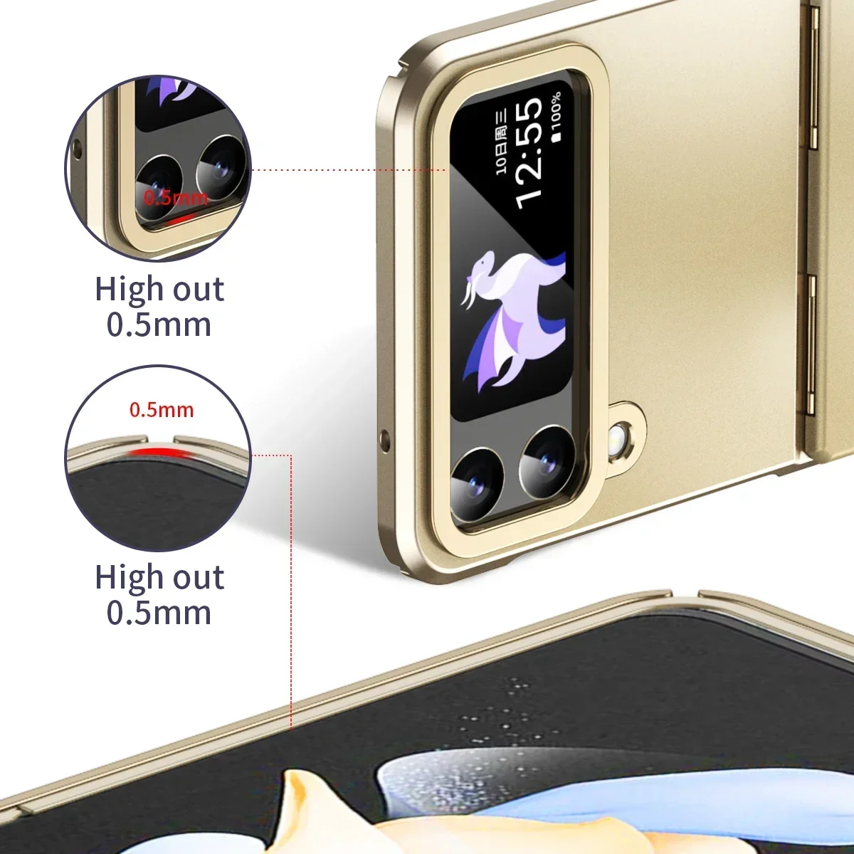 mini Case Colorful Electroplated Phone Case For Samsung Galaxy Z Flip 6 5 4 3 5G Hinge Plastic Back Cover celular K02