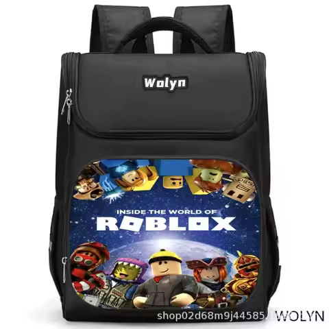 Game Roblox School Bag Cartoon Print Student Backpack Large Capacity Shoulder Backpack Christmas Birthday Gifts