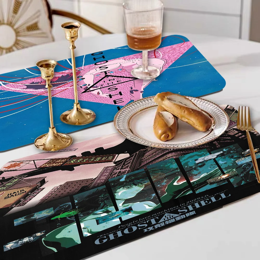 

Classic Japan G-Ghost In The S-Shell Quick Drying Dish Mat Printed Kitchen Non-slip Coffee Cup Pad Drain Mats Dinnerware Cup