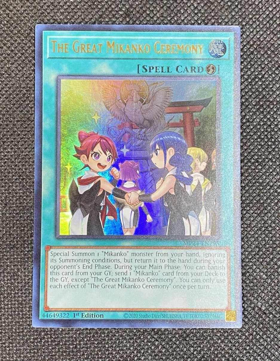 

Yugioh KONAMI Duel Monsters TCG MP24-EN295 The Great Mikanko Ceremony Ultra Rare English 1st Edition Collection Mint Card