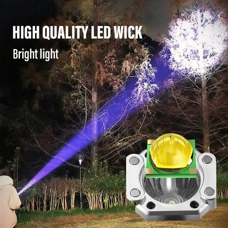 High Power LED Flashlights with Safety Hammer and Magnetic Super Bright COB Sidelight Rechargeable Waterproof Camping Lights