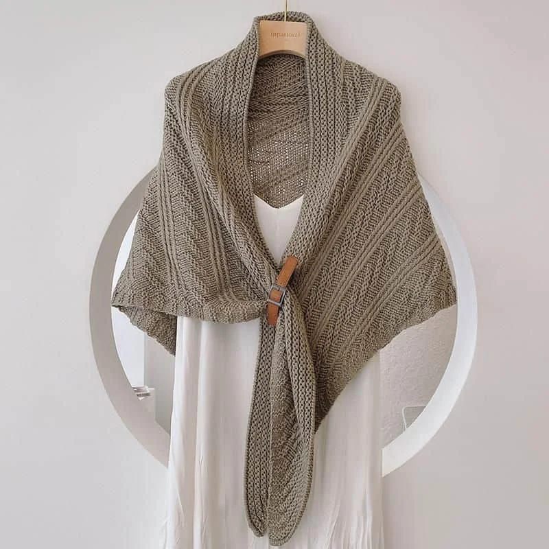 

Однотонный шарф для женщин, роскошный винтажный мягкий вязаный женский треугольный платок в корейском стиле, сохраняющий тепло, осенне-зимняя шаль из пашмины