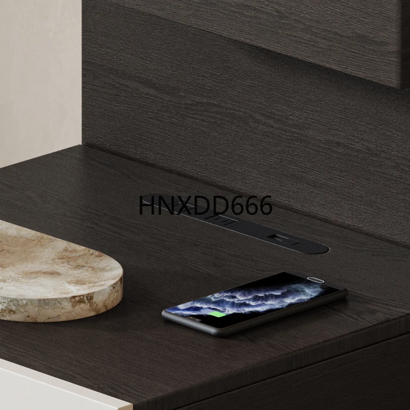Smart bedside table Wireless charging USB socket Simple modern storage Bedroom locker