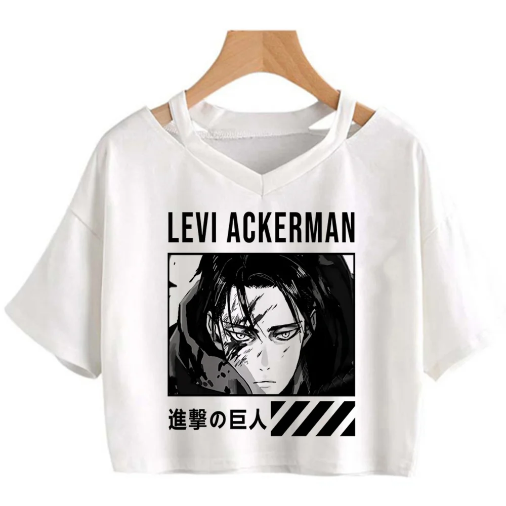 Eren Attack on Titan Shingeki No Kyojin cropped top ladies graphic cheap anime t shirt graphic gothic grunge streetwear