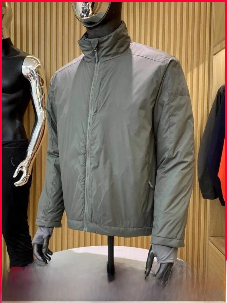 

Men's Faion Urban Sle Windproof Waterproof Heat Reflection Lightweight Cotton Jaet New Autumn Winter Stand Collar Coat