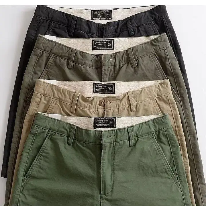 Verão pesado dos homens soltos shorts casuais, shorts de perna reta, capris masculino, calças workwear, grandes dimensões versátil com zíper