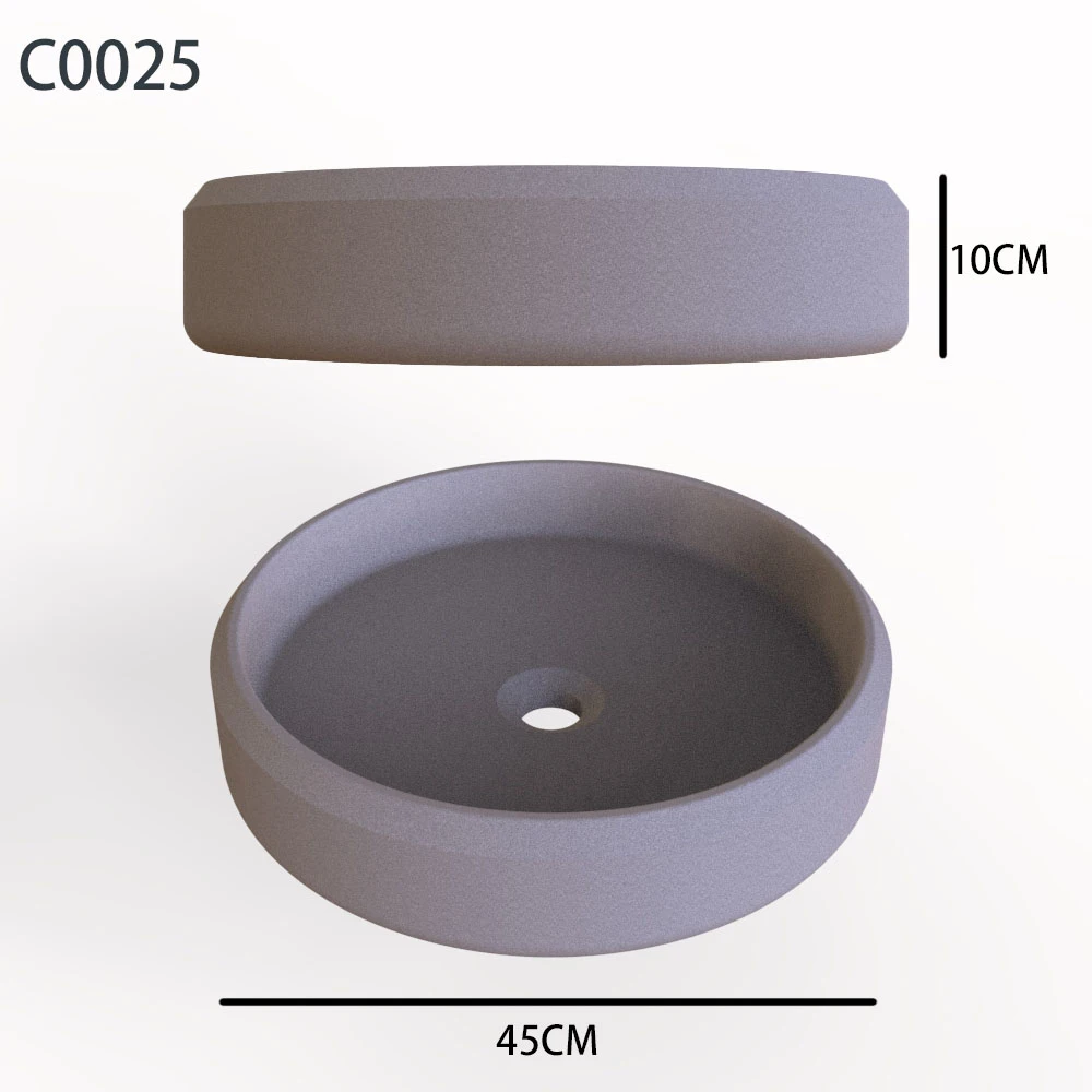 Concrete Sink basin Silicone Mold Sink Cement Bathroom and Household goods Molds Round Basin Mold Nordic simple design