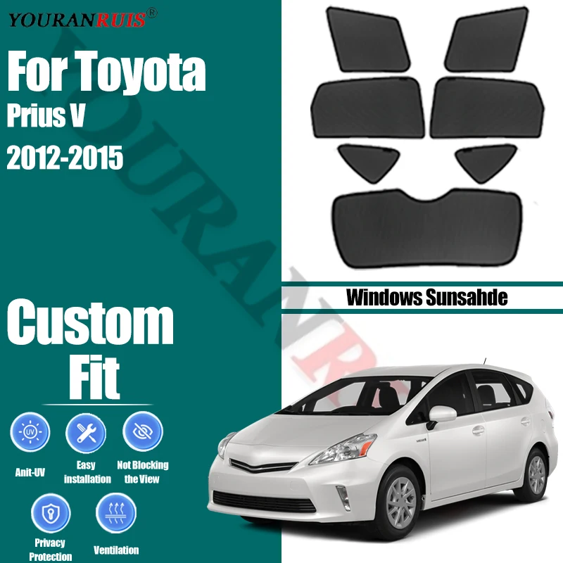 

Customize For Toyota Prius V 2012-2015 Car Side Windows Sunshade Curtains Mesh Heat Insulation Protect Privacy Accessories