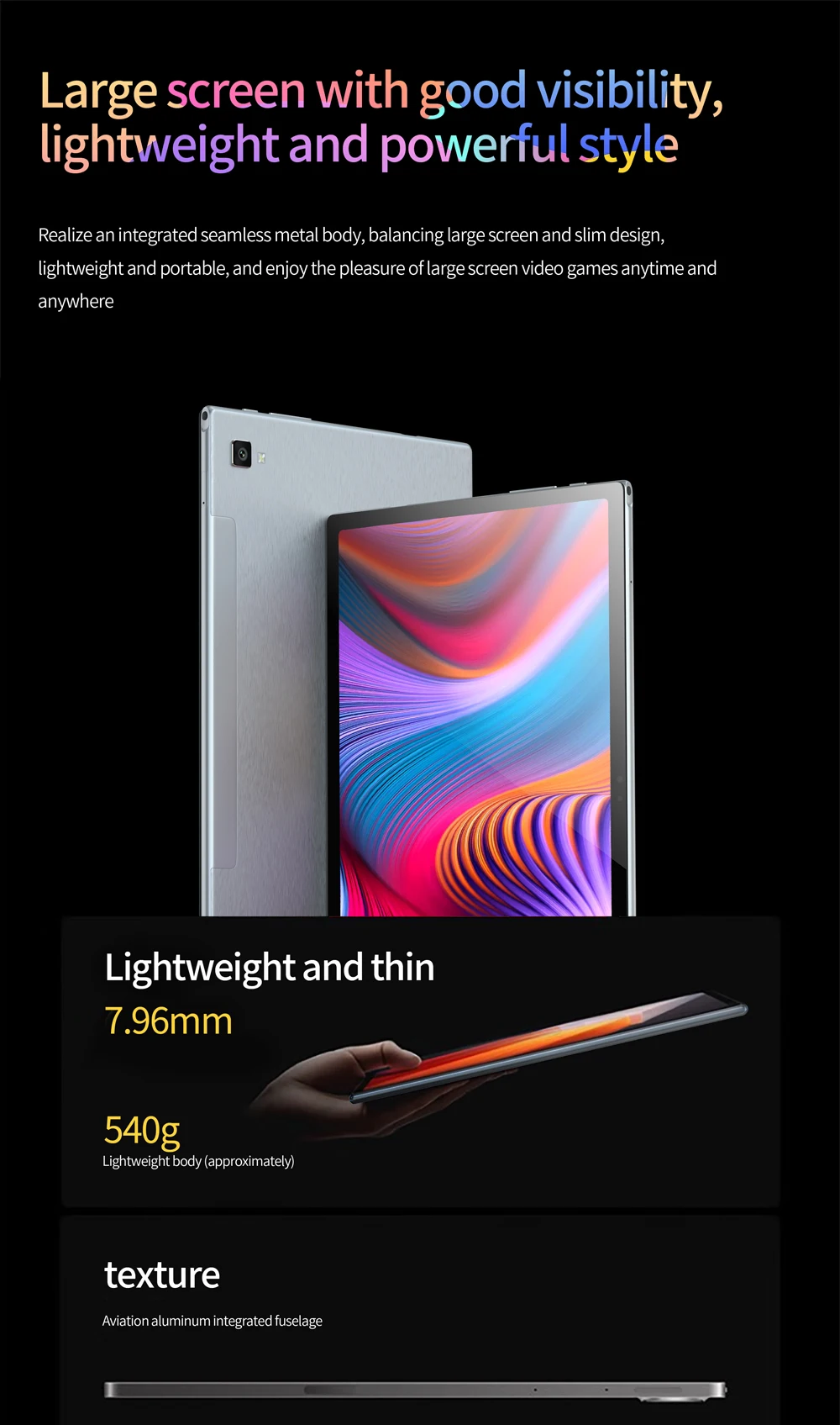 BDF Tablet 10,1 Zoll 4G Lte Sim Karte Octa Core 8GB RAM 256GB ROM Tablets 2,4G/5G Wifi Android 13 Sim Karte Tablet PC – Detail 3
