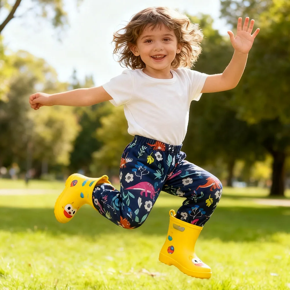 Jungen-Cartoon-Dinosaurier-Hose für Kinder im Alter von 1, 2, 3, 4, 5 Jahren, Herbst-Winter, warme Freizeithose, wind- und regensichere Modehose