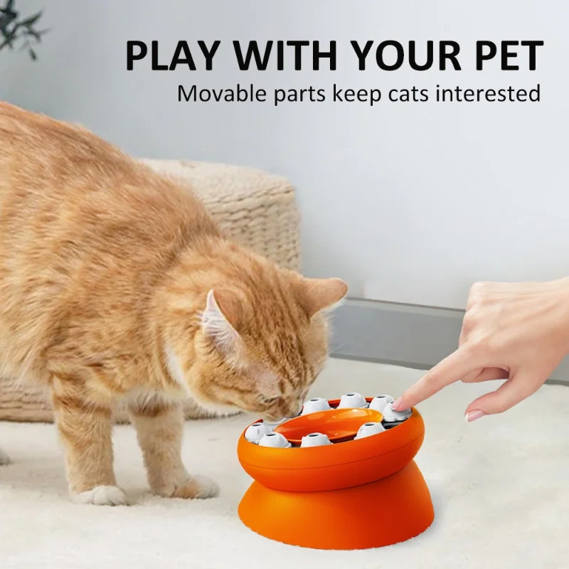 Cat Puzzle Toy Slow Feeder Bowl Fun Interactive Slows Down Pets Eating Protect Kitty Neck Multifunction Pet Feed Slanted Design