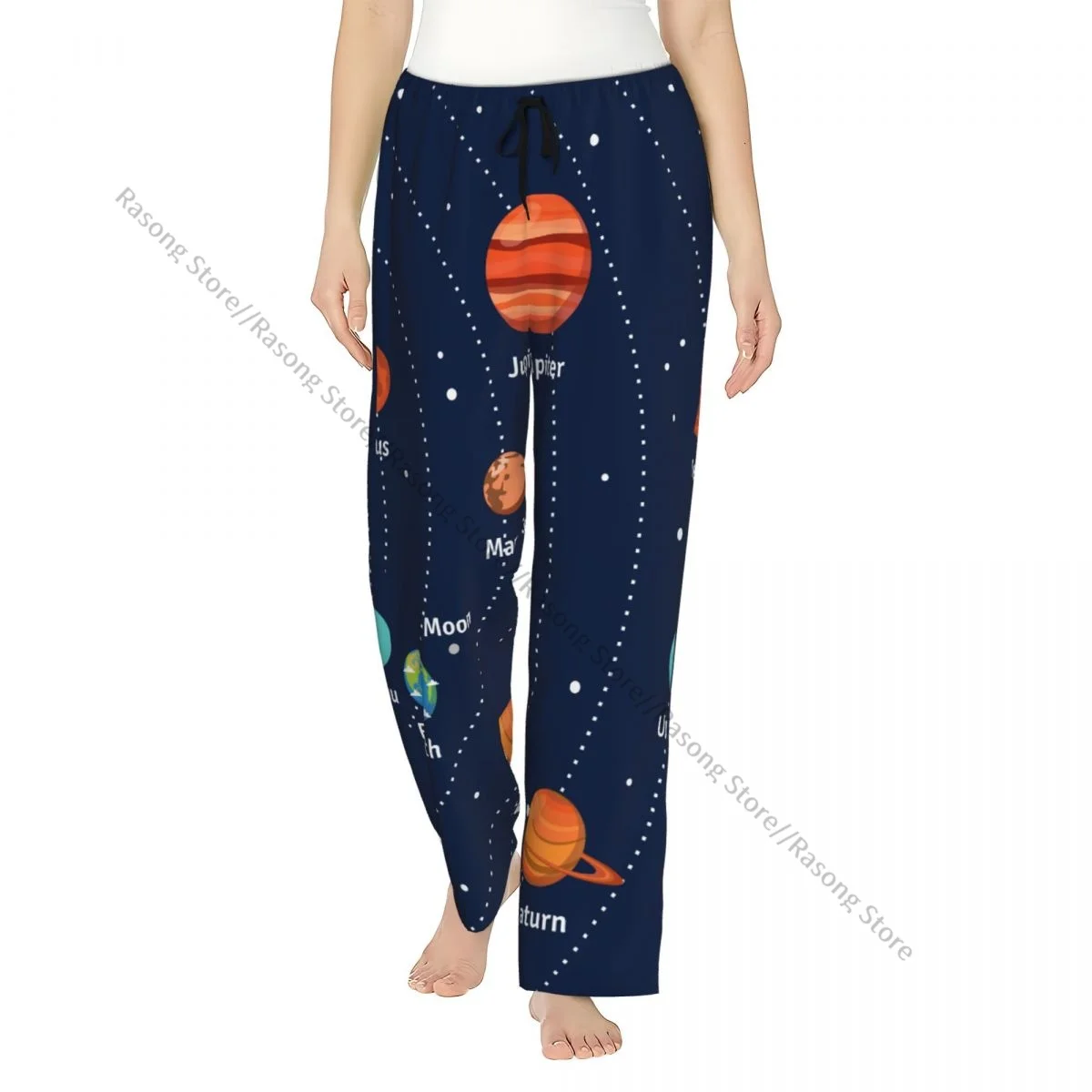 

Women Flannel Lounge Pants Soft Educational Solar System Orbits And Planets Pajama Pants Winter Sleepwear
