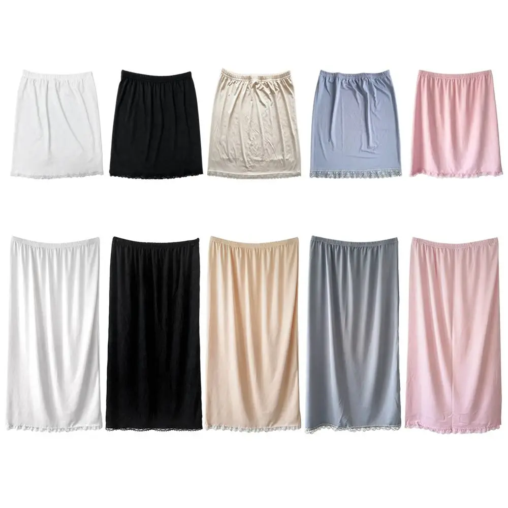 Fashion Lace Inner Layer Lace Slip Skirt Breathable Soft Women Underskirt Loose Fit Style Anti-Sheer Liner Daily Dress