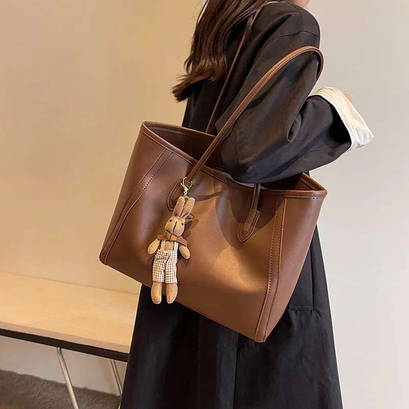 

Large Capacity Handbags For Women 2025 Winter PU Leather Fashion Trend Shoulder Side Bag Vintage Shopper Shopping Office Totes