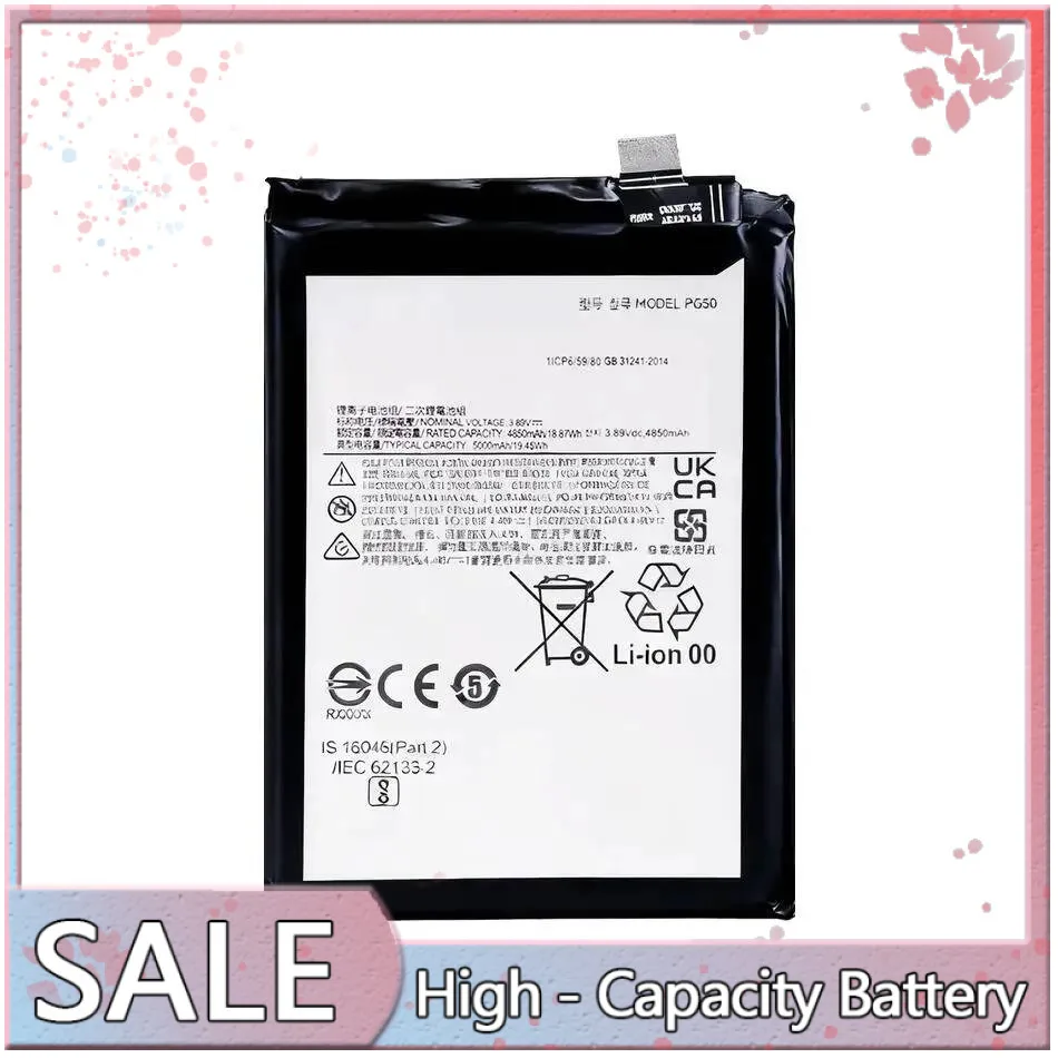 

PG50 5000 мАч экологически чистый аккумулятор мобильного телефона для Motorola Moto G Stylus 5G 2023
