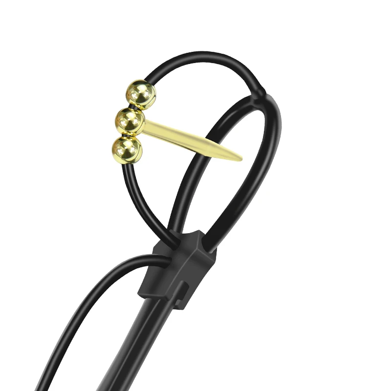 Electric Shock Penis Ring Horse Eye Stick Adjustable Elastic Cock Ring Urethral Stimulation Masturbation Metal Bead Sex Toys view 6