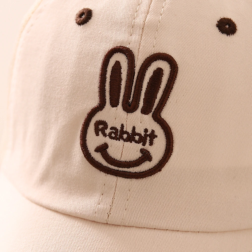 Children\'s Hat Summer Embroidery Rabbit Cartoon Baseball Cap Mesh Boys Girls Baby Casual Beach Hats For Kids 2-6 Years