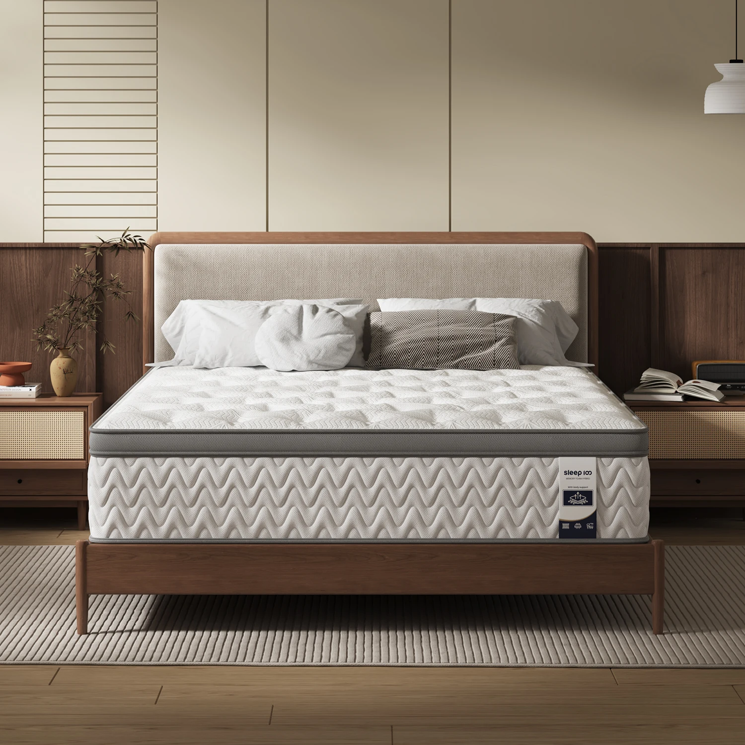 

SLEEP100 Full Mattress 14 Inch 5-Zone Deep Sleep Firm Mattress With Extra Lumbar & Shoulder Support