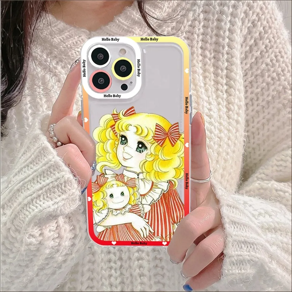 حافظة هاتف أنيمي مانغا كاندي لهواتف آيفون 11 12 13 14 Mini Pro Max XR X XS حافظة شفافة لهاتف 8 7 6 Plus SE 2020