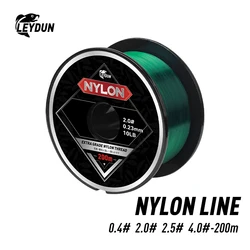 LEYDUN Super Strong Nylon Fishing Line 200m Japan Durable Monofilament Wire Sea Freshwater Main Line Leader Fishing Wire 2-20LB