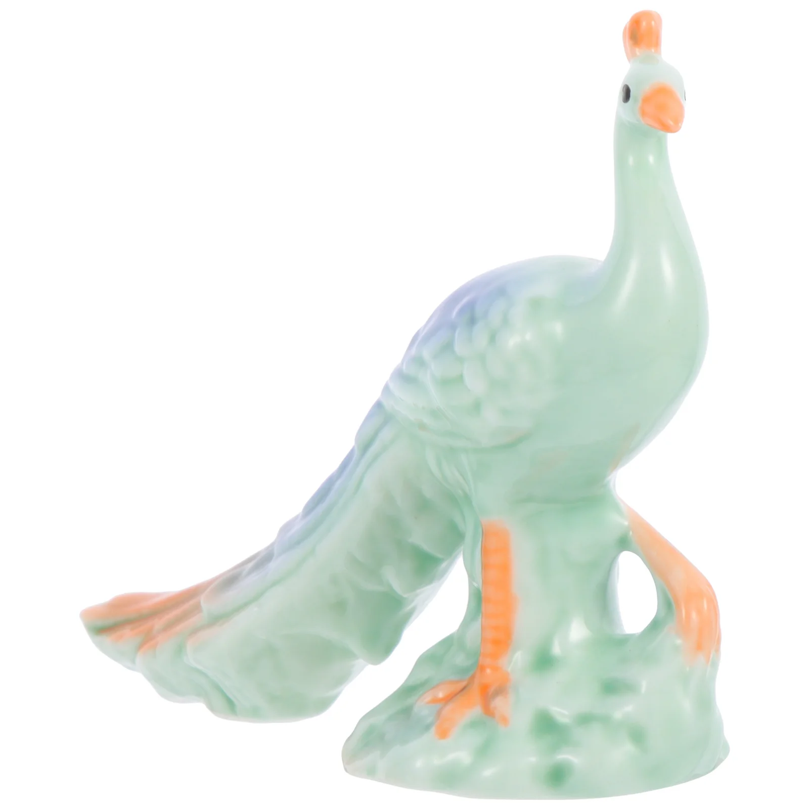 Ceramic Peacock Statue Ornament Elegant Miniature Animal Decor Photography Prop DIY Bonsai Statue Ceramic Peacock Figurine