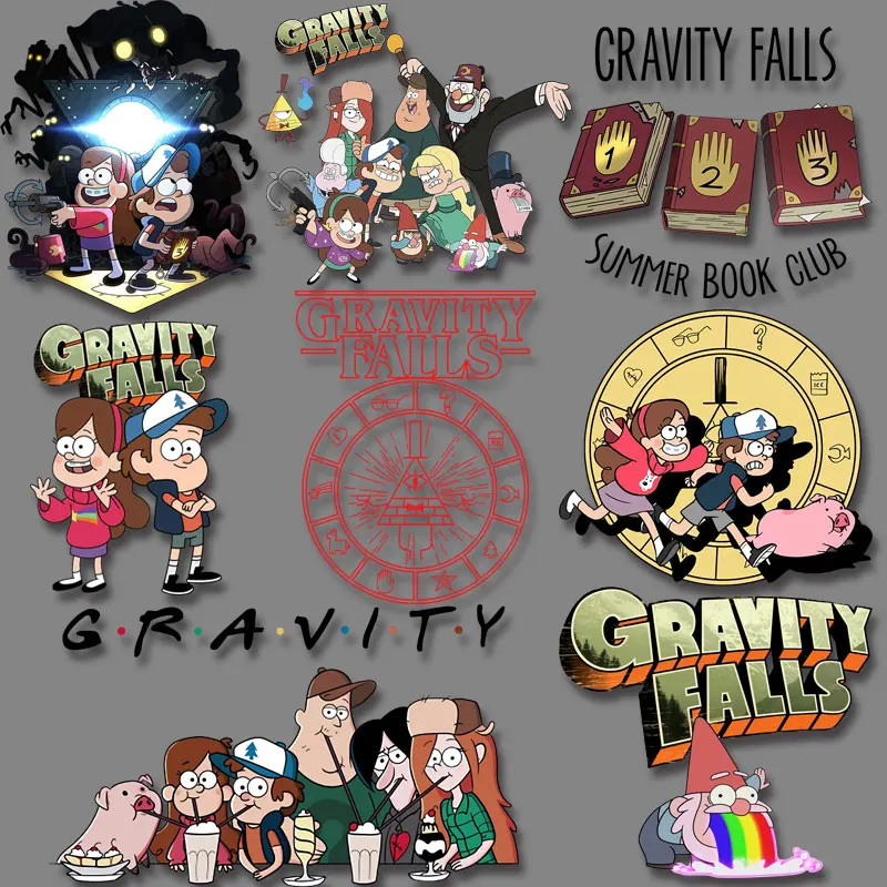 Gravity Falls Disney Cartoon Anime termiczne naklejki transferowe do ubrań żelazko na transfery plastry na t-shirty