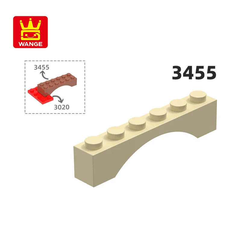 

WANGE 3455 100g/60PCS Arch 1x6 Building Blocks Moc Color Accessories Compatible with Brick DIY Spare Parts Toy Gift