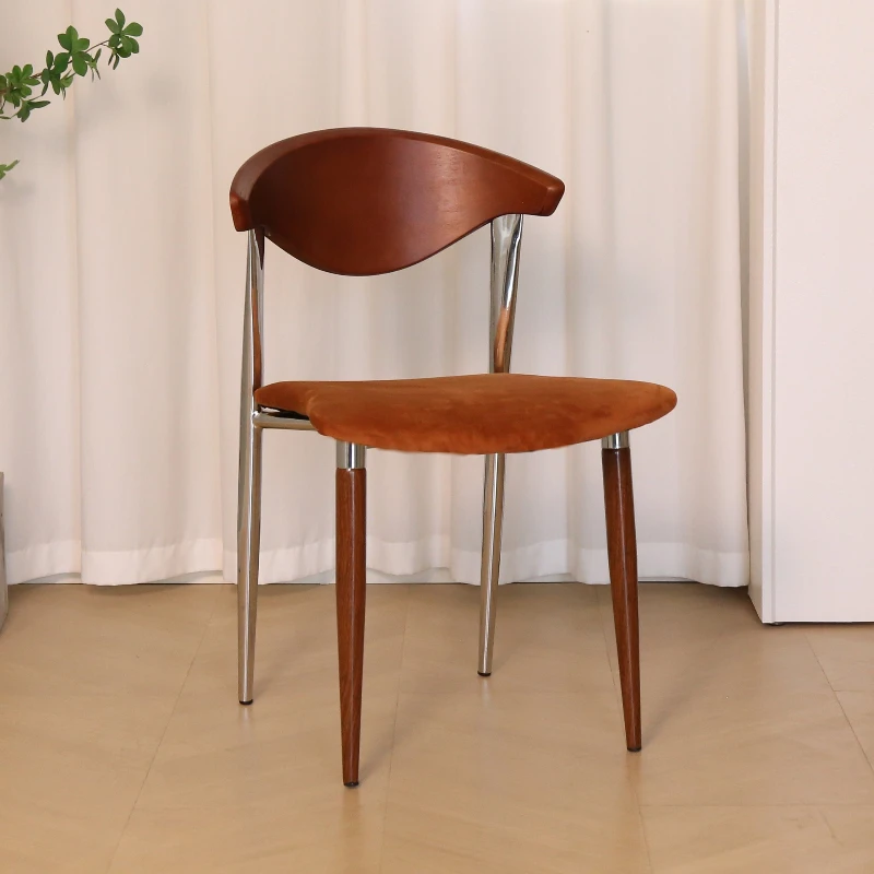 

Dining chair Solid wood chair Medium antique light luxury desk chair, wind creative back chair