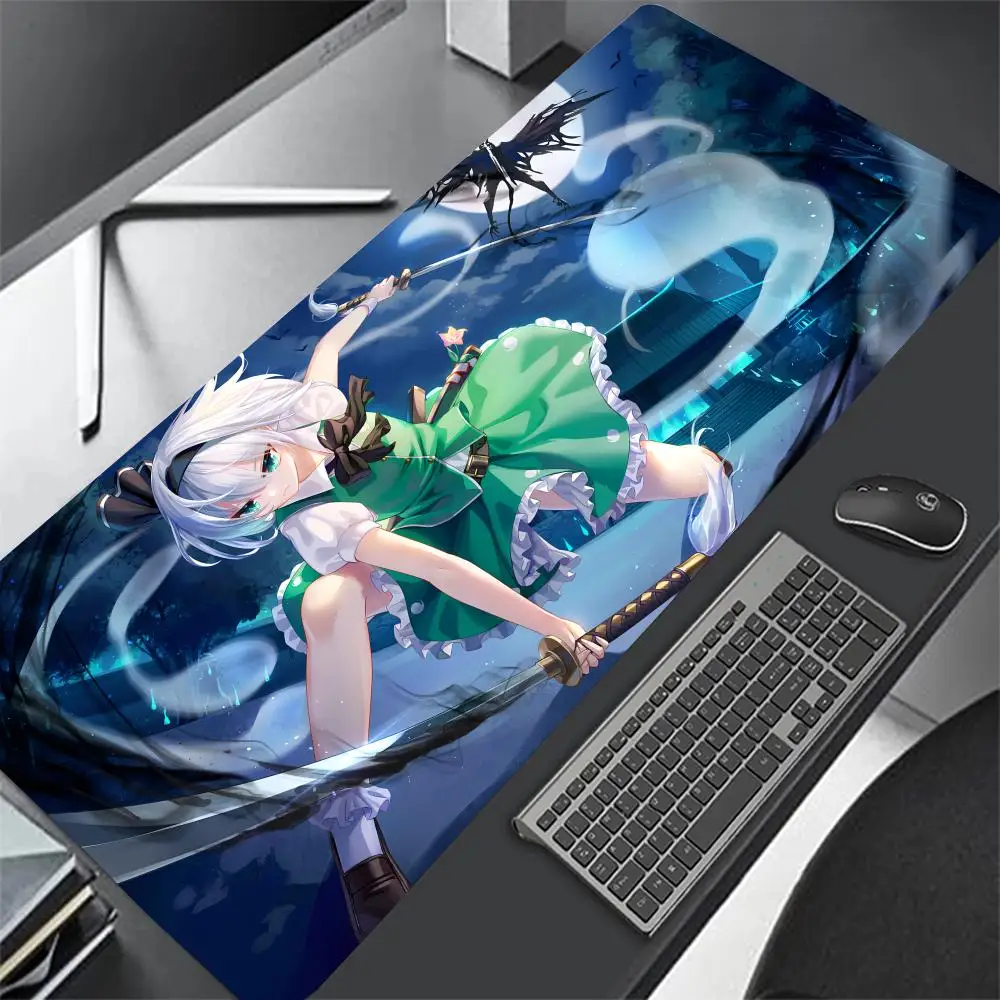 

Аниме-игра Touhou Project Tōhō Purojekuto Youmu Konpaku Коврик для мыши Коврик для мыши Настольный коврик с ковриком игровые аксессуары Prime Gaming XXL